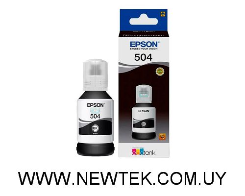 Tinta Epson Original Negro T504 127ml para EcoTank 6000 copias L4160/6161/14150