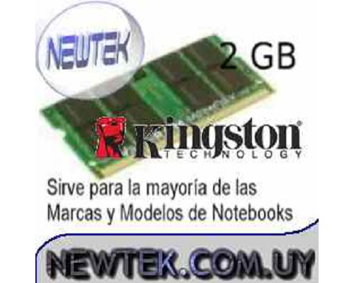 Memoria Ram Kingston 2GB SODIMM 200 Espigas DDR2 KVR667D2S5/2G notebook